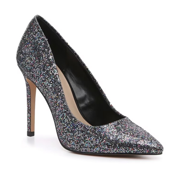 Mix No. 6 Shoes - Mix No. 6 Danyah Festive Glam Grey Glitter Pumps